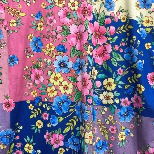 Miss Look Women Oversized Abstract Floral Patchwork Tee Large