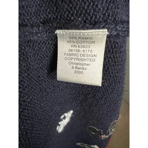 Christopher & Banks Christmas winter sweater vest snowflake mitten hat scarf