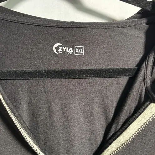 Zyia Active Black Full Zip Hooded Jacket Sweatshirt Activewear Lounge Womens XXL