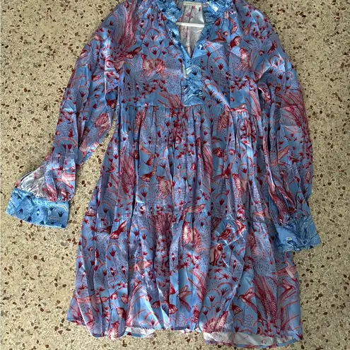 STINE GOYA SG Jasmine dress in jungle scene pink XS