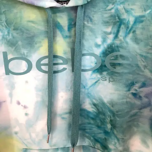 Bebe  SPORT Sea Glass Tie Dye Hoodie Sweatshirt Dress L