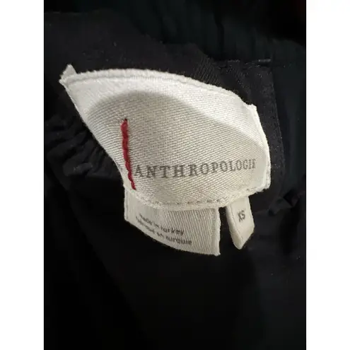 Anthropologie  Ruffled One Shoulder Asymmetrical Mini Dress In Black Size XS