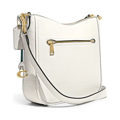Coach  Polished Pebble Leather Chaise Crossbody Purse in Chalk Ivory