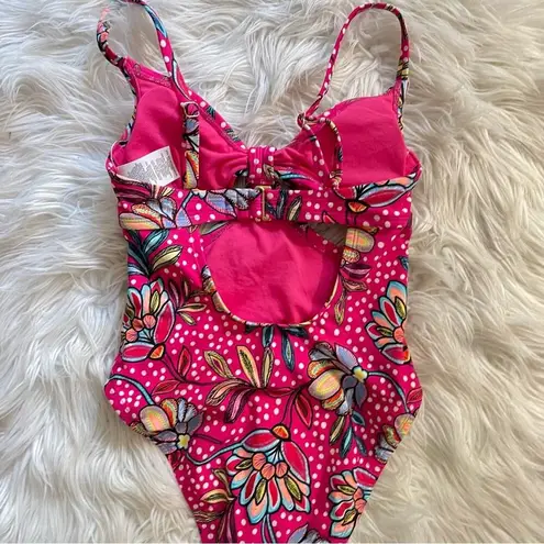 Tabitha Brown x Target Pink Floral One Piece Cutout Swimsuit Swim Suit XXS new