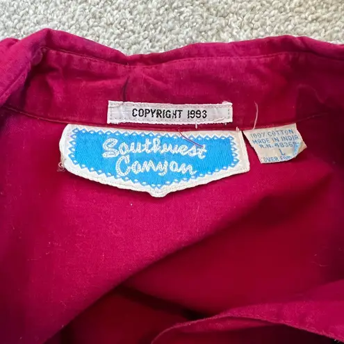 Southwest Canyon Vintage Western Embroidered Beaded Top Dolly Rodeo Cowgirl Size L