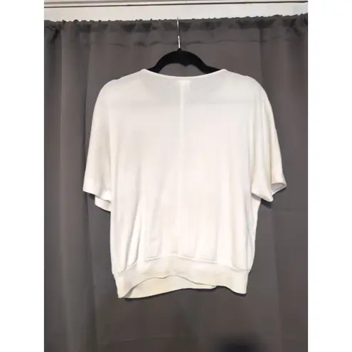 Teddi Sport Pullover Sweater, Vtg Floral Glitter Design, Granny Sweater Size L White Size L