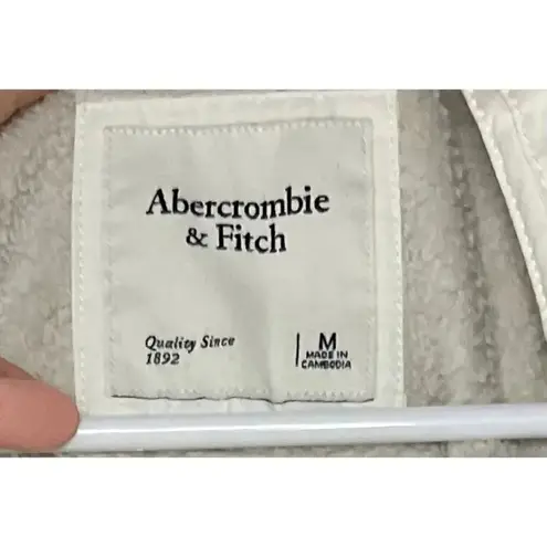 Abercrombie & Fitch  quilted asymmetrical fleece pullover sweater sweatshirt M. - Image 8