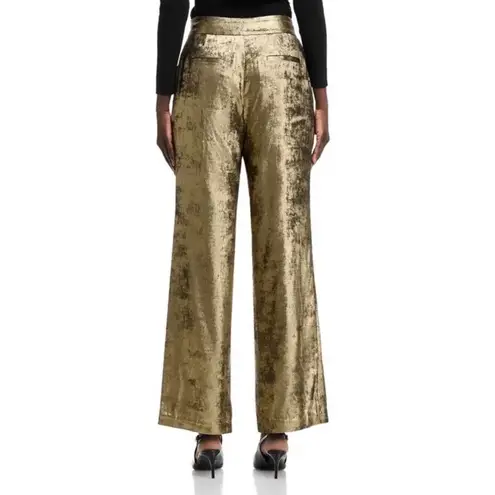 Elie Tahari NWT The Hannah Gilded Wide Leg Trousers Pants Brushed Gold sz 4 $295