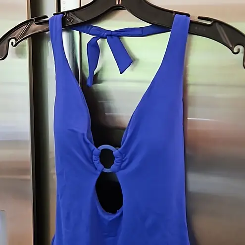 💕SEA LEVEL💕 Eco Essentials Keyhole Halter One Piece Swimsuit Cobalt Blue 6 NWT