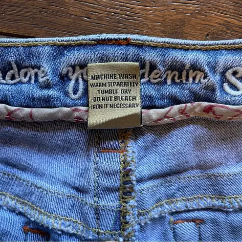 Sneak Peek Light Wash Denim Skinny Jeans With Stretch Light Distressing, Size 5