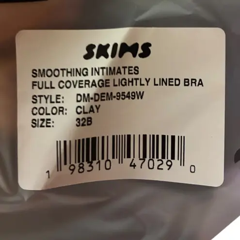 SKIMS Smoothing Intimates Full Coverage Lightly Lined Bra Clay Tan Nude 32B 34A