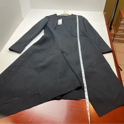 Akris Zip Front Asymmetric Midi Dress Neoprene Womens Size US 10 Black Goth NEW