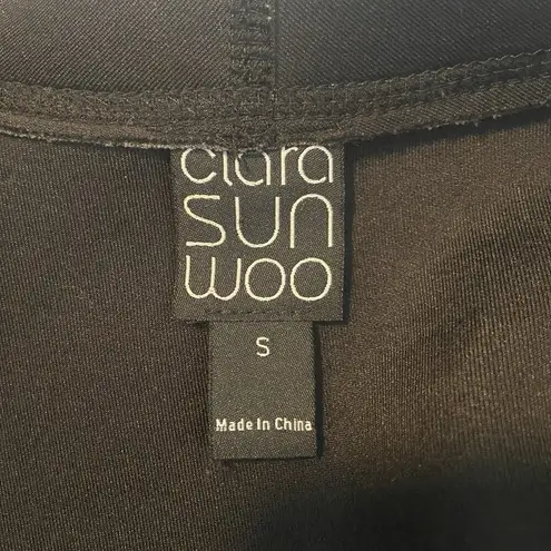 Clara Sun Woo Coat Size S Gray Black Cardigan Jacket Minimalist Scuba Open Front