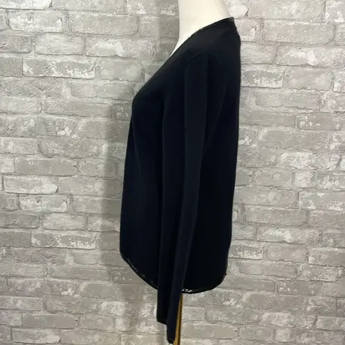 Neiman Marcus Black Open-Front Cashmere Cardigan Sweater