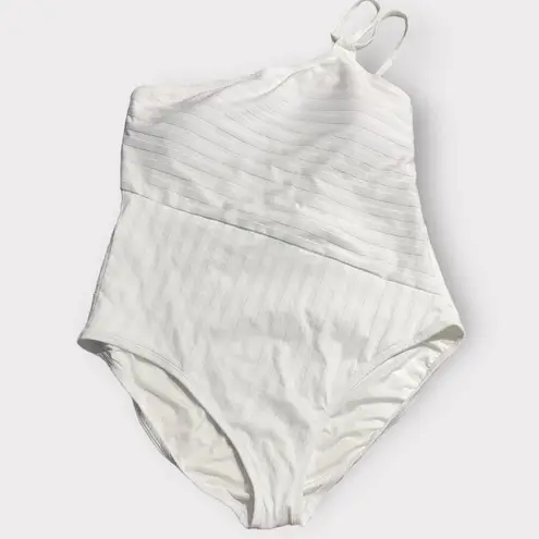 La Blanca Linea Costa One Shoulder One Piece Swimsuit Women's Plus 20W White NWT