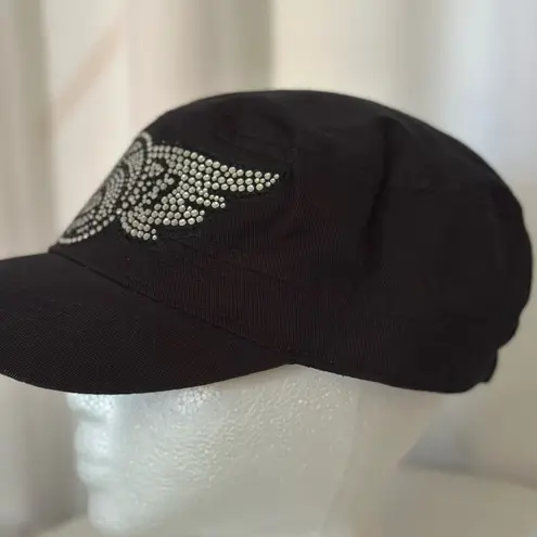 Pit Bull Black Rhinestone Embellished Cadet Cap (900)