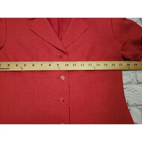 Dillard's Kasper Womens Short Sleeve Suit Jacket & SKirt Coral Pink Size 6