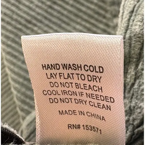 Oli & Hali Women's Corduroy High Rise Boho Retro Flare Green Wide Leg Pant L Size L