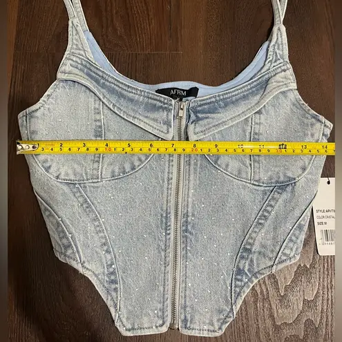 AFRM X REVOLVE Iris Top in Crystal Blue Wash Size M