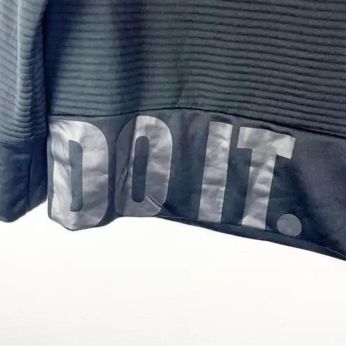 Nike  Black Cropped Long Sleeves Kangaroo Pocket ‘Just Do It’ Sweatshirt, Size XS