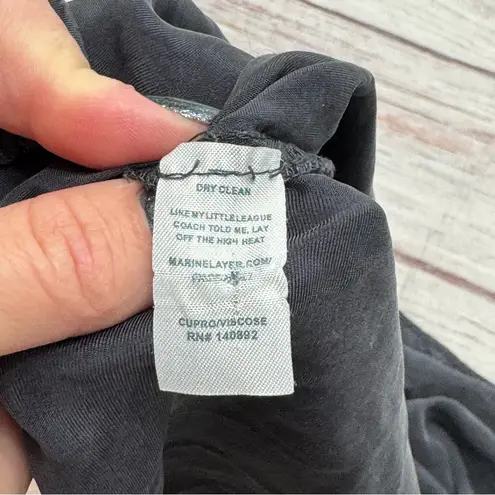 Marine layer Delta Vegan Silk Mini Shift Dress Charcoal Size M