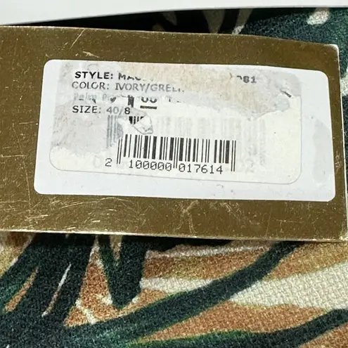 PatBo Plunge Neckline Green Tropical Palm Print One Shoulder Jumpsuit SZ 8 NWT