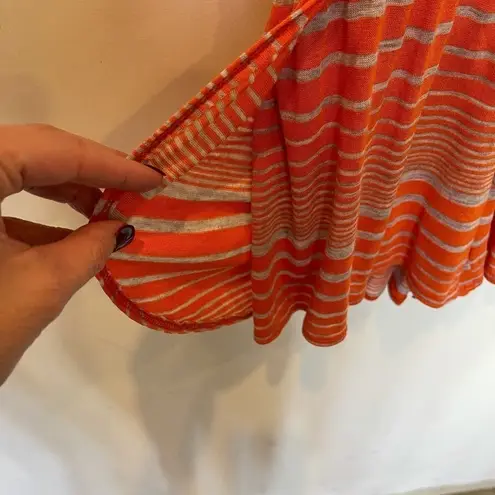 Splendid  Orange And Gray Sun Sational Striped Sleeveless Burnout Romper‎ Size S thumbnail 9