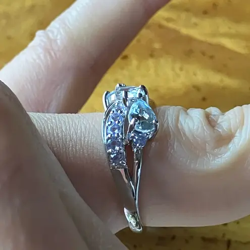 Natural Aquamarine Tanzanite Sterling Silver Ring Size 6