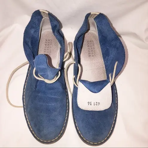 barney's new york Barney’s New York Blue Suede Booties Made in Italy SZ 36