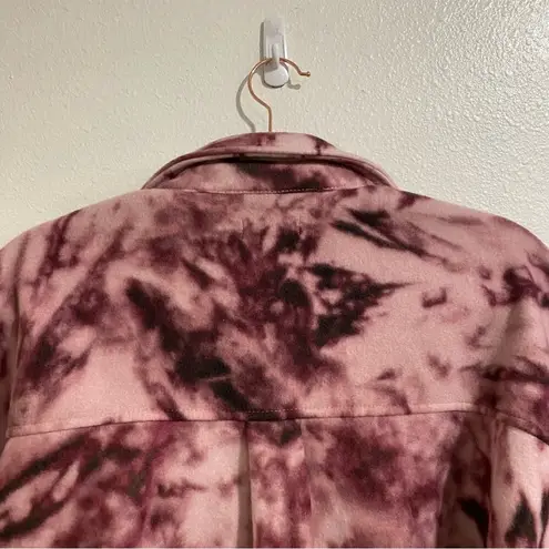 Abound  Purple Tie Dye Cozy Cropped Shirt Jacket Sz M