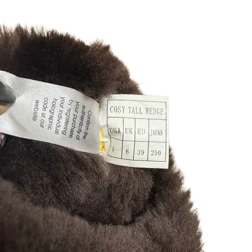 NWOB Australian Luxe Classic Cosy Tall Brown Shearling Ugg Wedge Boot Size 8