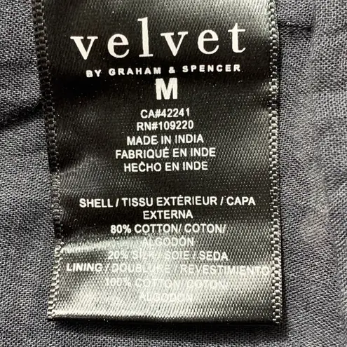 Velvet by Graham & Spencer Floral Dress Size M Puff Sleeve Boho Cotton Silk Size M