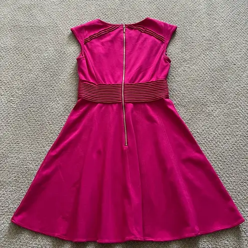 Eliza J Pintucked Waist Seamed Ponte Knit Fit & Flare Dress