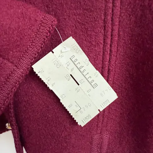 The Eagle's Eye Vintage Womens Boiled Wool Cardigan Sweater Burgundy Size 8 NWT Purple
