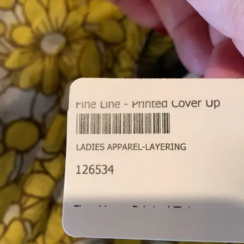 Women's Yellow Daisy Cotton Kaftan Swimsuit Cover Up & Matching Flip Flops NWT Size undefined