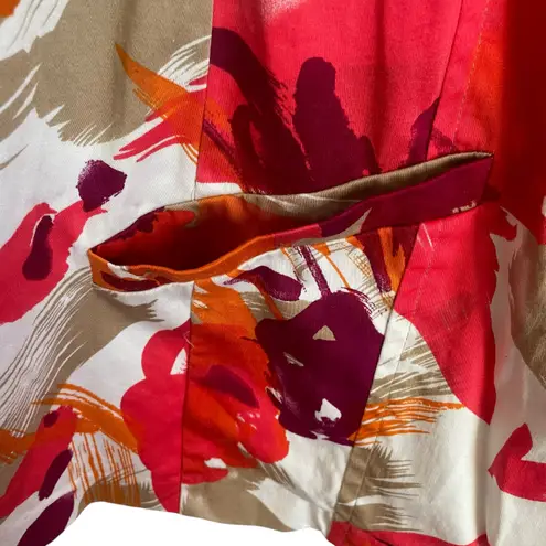 Maggie Barnes Women Jacket 3X Multicolor Whimsical Abstract Print Career Office Red