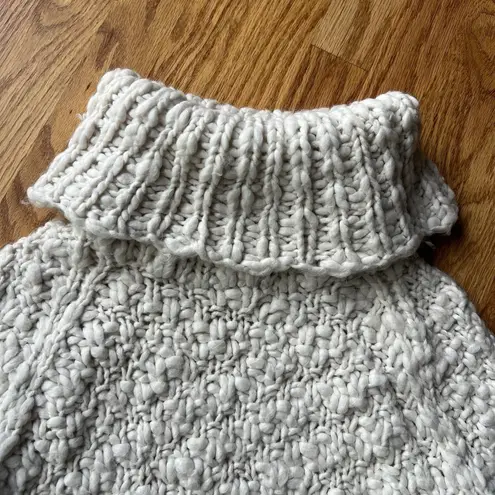 Vivienne Tam Chunky Knit Turtleneck Sweater White Wool Blend Textured Women's Sm