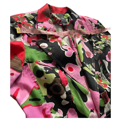 EUC Funky Floral Stretch Cotton Insight New York Jacket 14 Boho Indie Sleeze Pink