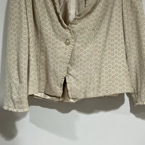 Woman’s Dress Barn 2x Soft Beige Faux Suede Lined Blazer One Button Tan Size XXL