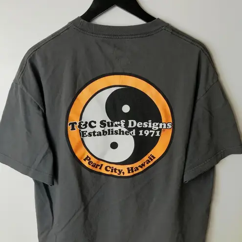 T&C Surf Designs Ying Yang Design T Shirt Hawaii Graphic Tee Cotton Short Sleeve Size XL