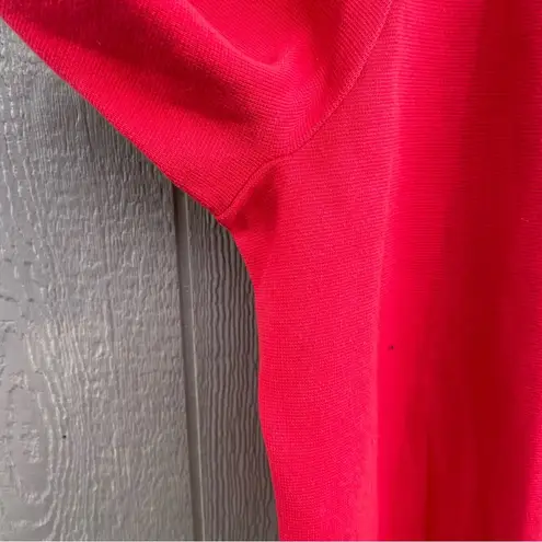 Talbots  Womens Sweater Jacket Cardigan Red Open Front Red Fringe Plus Size 3X