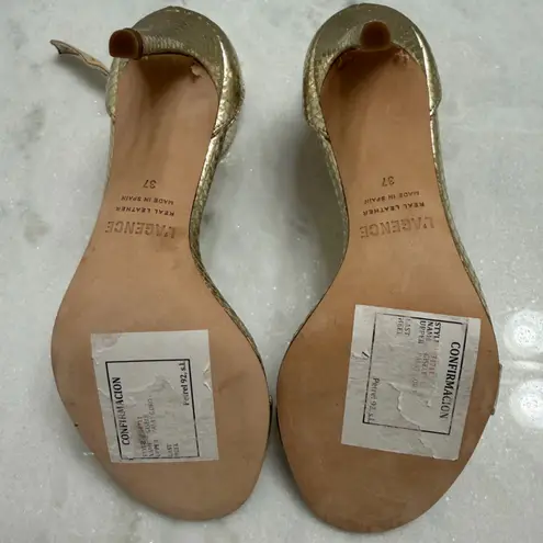 L'Agence Giselle II Ankle Strap Sandal in Gold