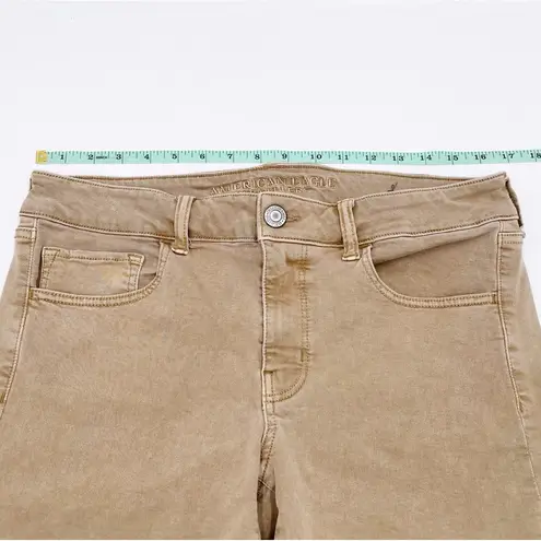 American Eagle  Outfitters Super Stretch Twill X Midi Shorts Khaki Tan Size 12