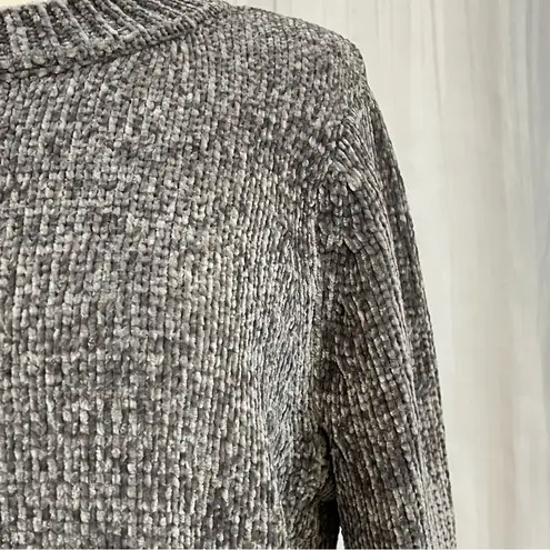 Eliana Chenille Charcoal Knit Sweater Soft Cozy Texture Minimalist M Medium Gray