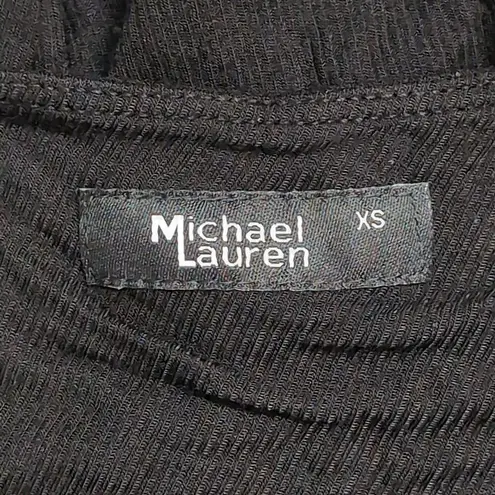 Michael Lauren NWT Black Oxford Asymmetrical V Neck Tank Top Womens Size XS