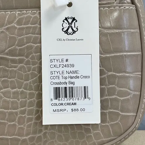 Christian LaCroix CXL By Cote Crossbody Bag w/ Wood-Look Top Handles -Cream- NWT