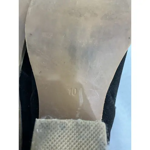 Womans A Rider Girl Mid Ankle Boots 10 Black Stacked Heel Dbl Cutout Toe Guard