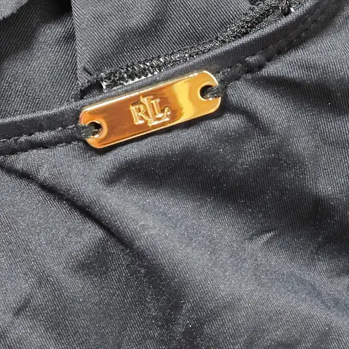 Lauren Ralph Lauren Ruffle Tankini Swim Top in Black 6 NWT