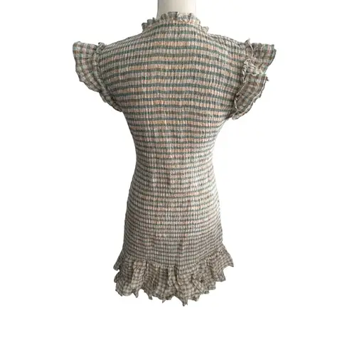 Veronica Beard Plaid Smocked Ruffle Trim Dress Size 6