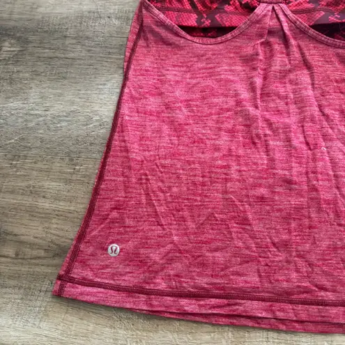 Lululemon  Red Snake Pattern Built in Bra Tank Top Size 2